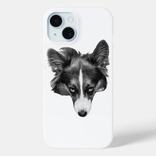dimschattiertes Corgi-Gesicht Case-Mate iPhone Hülle (Rückseite)