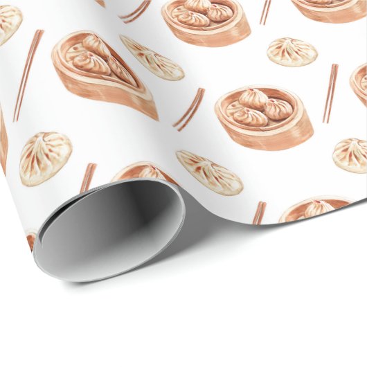 Dimsum-Wasserfarbmuster Geschenkpapier (Rolleneckpunkt)