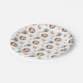 Dimsum-Wasserfarbmuster Pappteller (Schrägansicht)