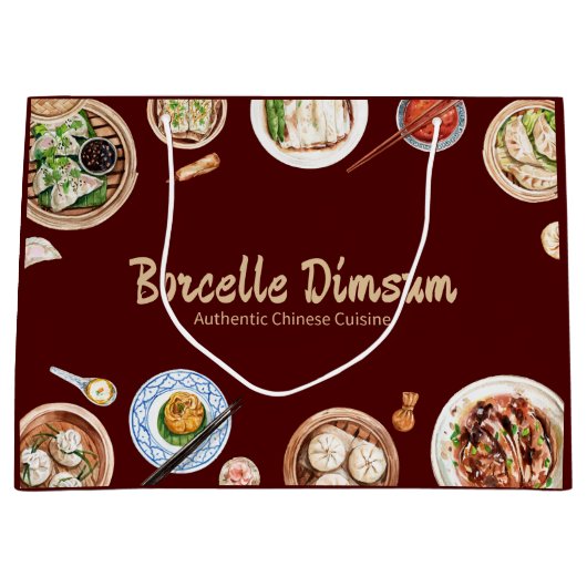 Dimsum Watercolor Große Geschenktüte (Vorderseite)