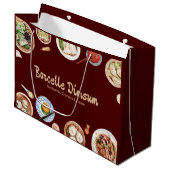 Dimsum Watercolor Große Geschenktüte (Vorderseite Schrägansicht)