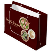 Dimsum Watercolor Große Geschenktüte (Vorderseite Schrägansicht)