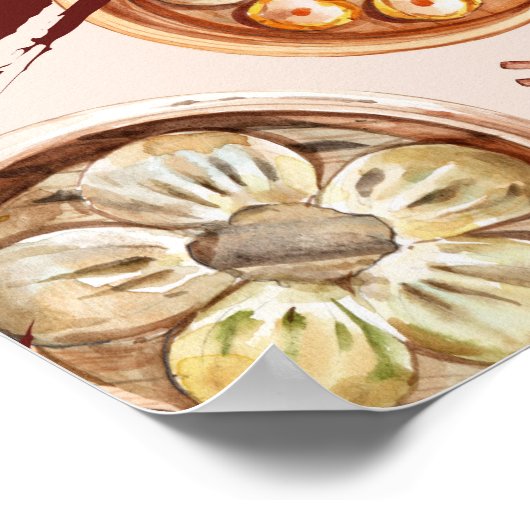 Dimsum Watercolor Poster (Ecke)