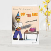 Dimwitz Chainsaw Cake Massacre Geburtstagkarte Karte (Gelbe Blume)