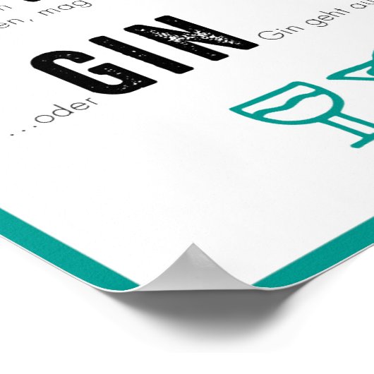 DIN A4 Poster "GIN GEHT AUCH" (Ecke)