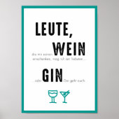 DIN A4 Poster "GIN GEHT AUCH" (Vorne)