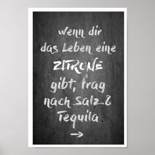 DIN A4 Poster "Zitrone - Tequila" (Vorne)