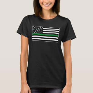 DIN GREEN LINIE US AMERICAN FLAG HONOR UNTERSTÜTZU T-Shirt