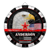 Din Red Line Darts, American Flag, Feuerwehrmann / Dartscheibe (vorne)