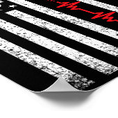 Din Red Line US Flaggen Krankenschwester für Fraue Poster (Ecke)