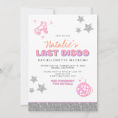 DINA Disco Cowgirl Wüste Bachelorette Einladung (Vorderseite)