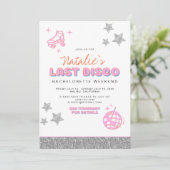 DINA Disco Cowgirl Wüste Bachelorette Einladung (Stehend Vorderseite)