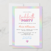 DINA Holographic Space Cowgirl Junggeselinnen-Absc Einladung (Vorderseite)