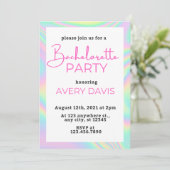 DINA Holographic Space Cowgirl Junggeselinnen-Absc Einladung (Stehend Vorderseite)