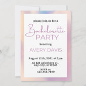 DINA Holographic Space Cowgirl Junggeselinnen-Absc Einladung (Vorderseite)