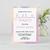 DINA Holographic Space Cowgirl Junggeselinnen-Absc Einladung (Stehend Vorderseite)