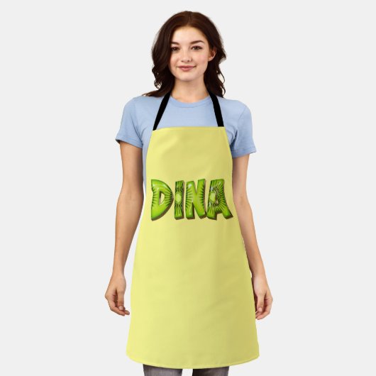 Dina Name Kiwi Design Küchenschürze Schürze (Getragen)
