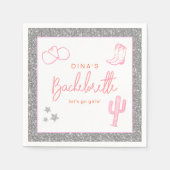 DINA Space Cowgirl Wüste Bachelorette Disco Serviette (Vorderseite)