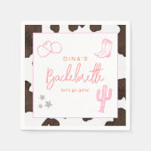 DINA Space Cowgirl Wüste Bachelorette Disco Serviette (Vorderseite)