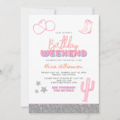 DINA Space Cowgirl Wüste Geburtstagswoche Einladung (Vorderseite)