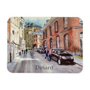 Dinant Belgien Straßen Szene Aquarell Magnet