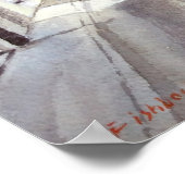 Dinant Belgium Street Scene Watercolor Poster (Ecke)