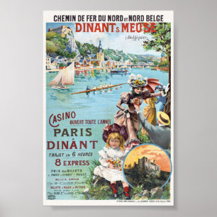 Dinant Meuse Belgien Vintage Poster 1890er