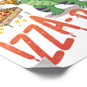 Dinaour Ess Pizza für Feinschmecker Poster (Ecke)