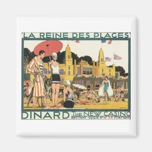 Dinard Das neue Casino Vintage Reiseplakat Magnet