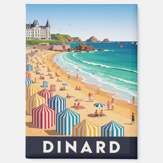 Dinard France Beach Magnet (Vorderseite)
