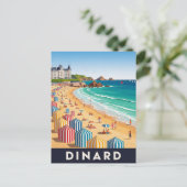 Dinard France Beach Postkarte (Stehend Vorderseite)