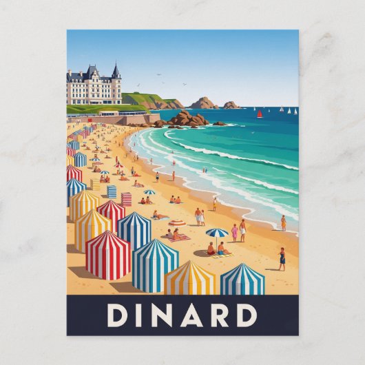 Dinard France Beach Postkarte (Vorderseite)