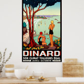 Dinard Küste, schwimmende Girls, Vintage Reise Poster (Küche)
