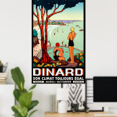 Dinard Küste, schwimmende Girls, Vintage Reise Poster (Heimbüro)