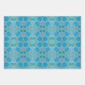 Dina's blühende Blues Wrapping Paper Geschenkpapier Set (Vorderseite)