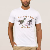 Dinasaurs t-rex "Biss on the run" | Funny Dinosaur T-Shirt (Vorderseite)