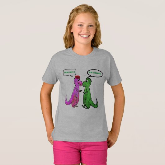 dinasaurs T-Rex-Liebe Sie umarmen mich lustigen T T-Shirt (Vorne ganz)