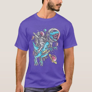 Dinasour tri space sky and astronaut stars planes T-Shirt