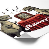 Dinasours mit Text "Fotocopy" Poster (Ecke)