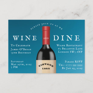 Dine and Wine Vintage Geburtstag Einladung