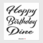 Dine Name Vorname black Sticker Geburtstag (Blatt)