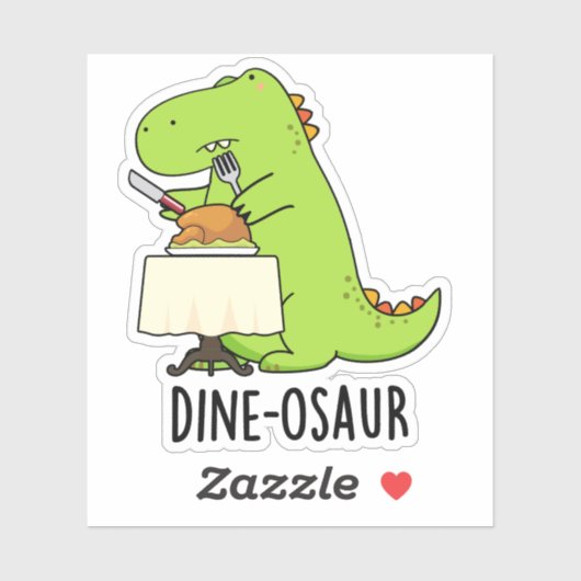 Dine-osaur Funny Dinosaur Pun Aufkleber (Blatt)