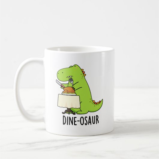 Dine-osaur Funny Dinosaur Pun Kaffeetasse (Links)