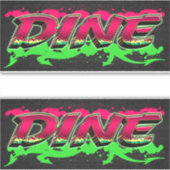 Dine Vorname Name Graffiti Aufkleber Sticker (Vorderseite)