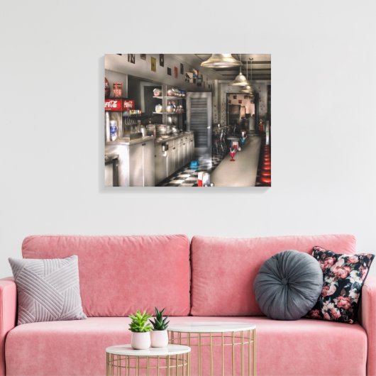 Diner - 1950er Jahre - Der Soda-Brunnen Leinwanddruck (Insitu (Wohnzimmer))