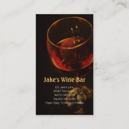 Diner Bar Business Card Weinglas Visitenkarte