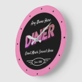 Diner beliebigen Namen seit Datum Retro sehen rosa Große Wanduhr (Winkel)