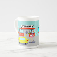 Diner Bone China Tasse der 50er Jahre