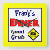 Diner Custom Retro Kitchenwall Uhr (Vorderseite)