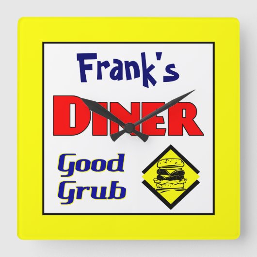 Diner Custom Retro Kitchenwall Uhr (Vorderseite)